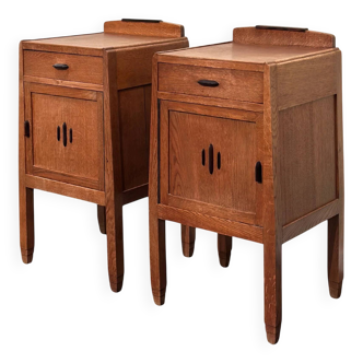 Pair of Amsterdamse School nightstands by J.J. Zijfers