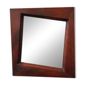 Large wall mirror in solid exotic wood