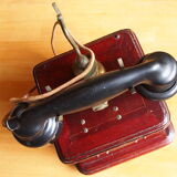 Ericsson antique telephone in wood and bakelite