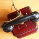 Ericsson antique telephone in wood and bakelite