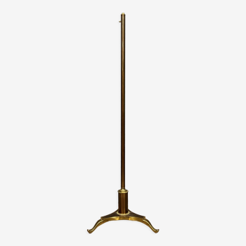 Pied de lampadaire tripode années 50 en laiton et bronze doré, Maison Charles