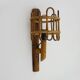 Rattan bamboo lantern wall light. 1950s-1960s
