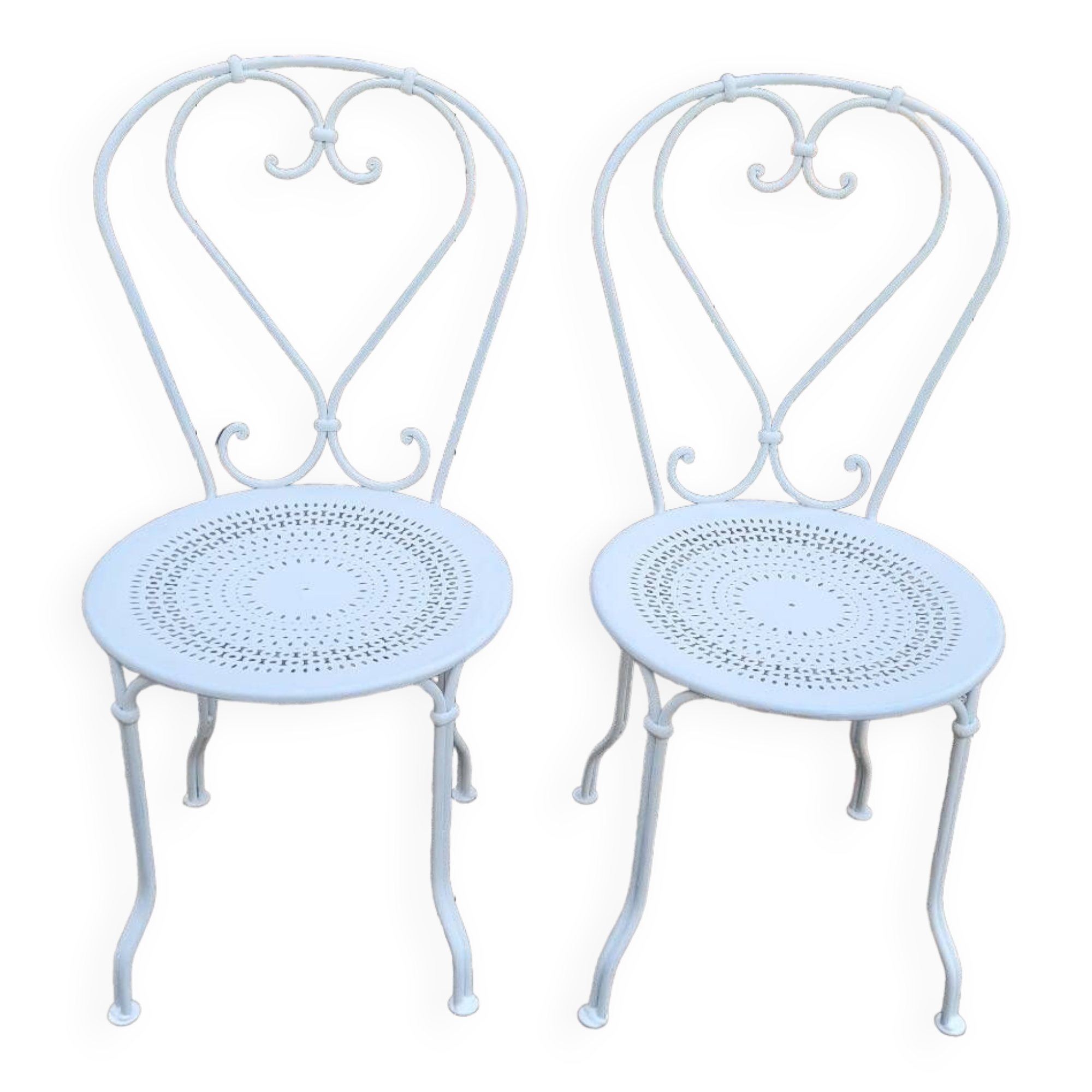 2 Chaises de jardin en fer forgé