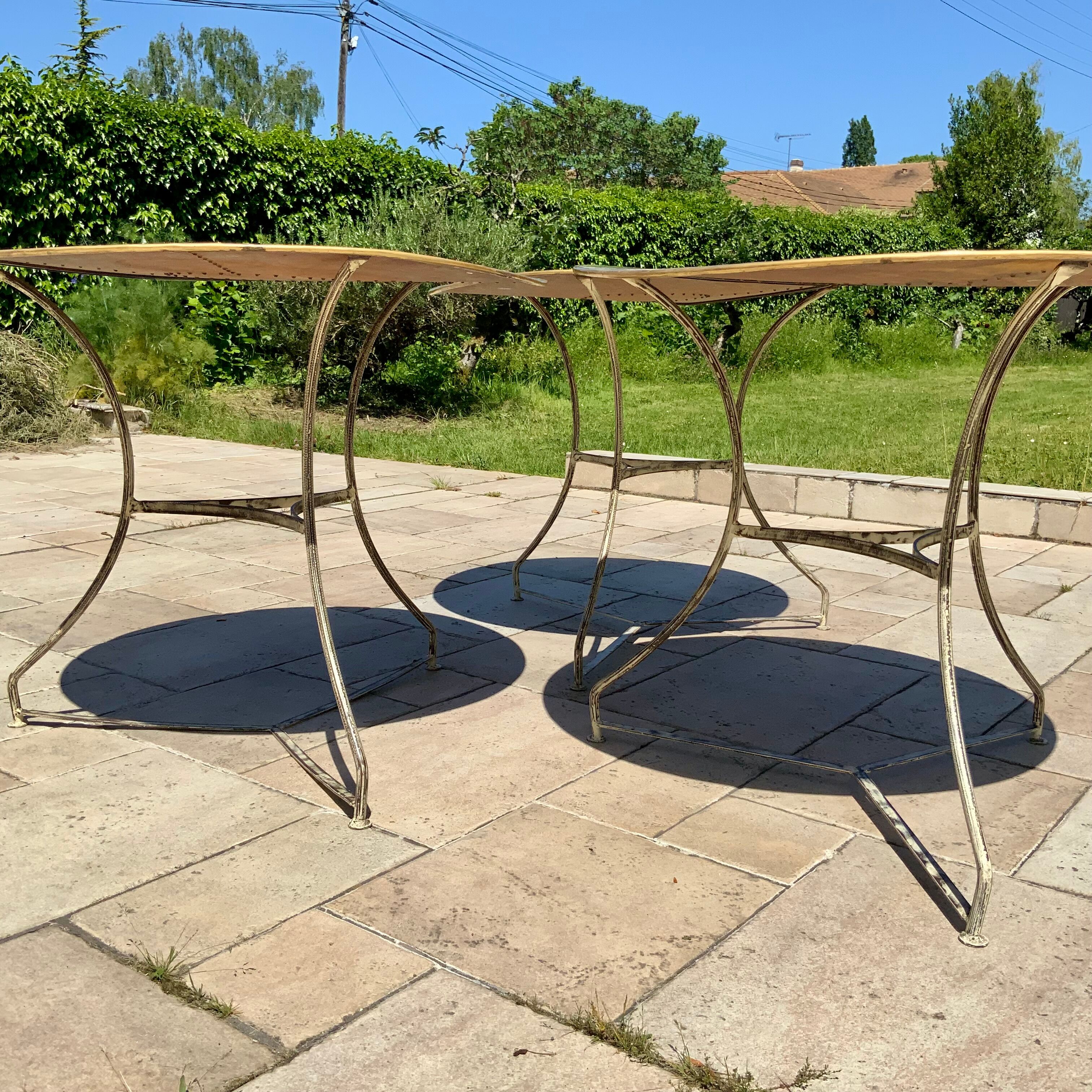 3 bistro tables brass