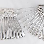 CHRISTOFLE 1907-1935 - 12 table forks and 12 Louis XVI style table spoons, Rubans model