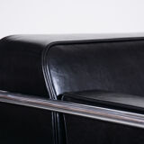 Hynek gottwald black sofa made in 1930s czechia reupholstered