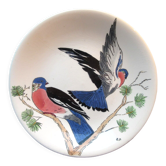 Assiette modèle gibier signée gien, les oiseaux de chasse, les palombes
