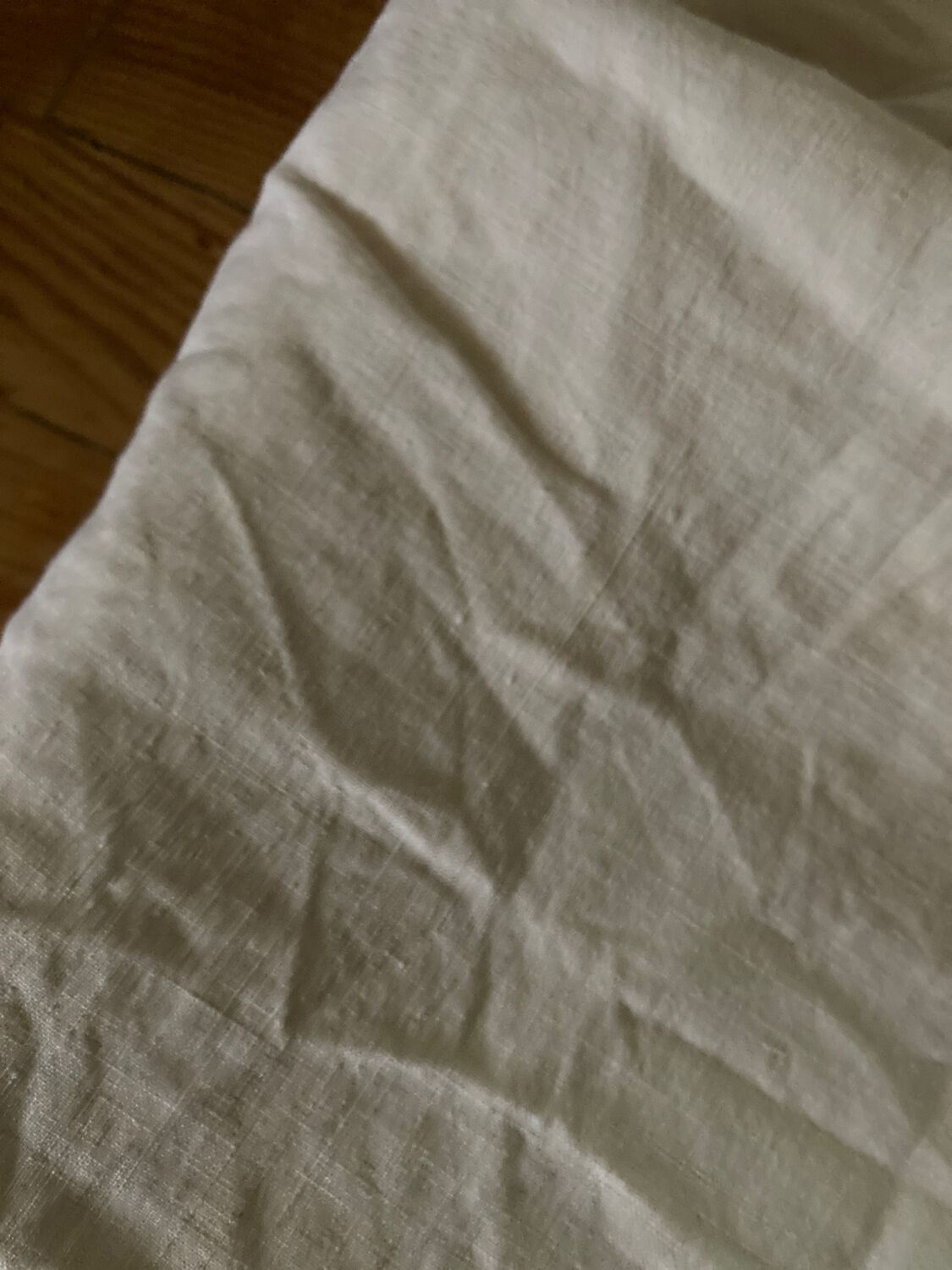Linen sheet and unbleached cotton