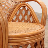 French bohemian set of 2 bamboo chairs from the 1960