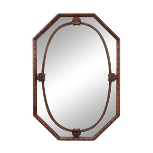 Miroir octogonal en bois