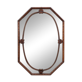 Art Deco octagonal wooden mirror, France ca. 1920