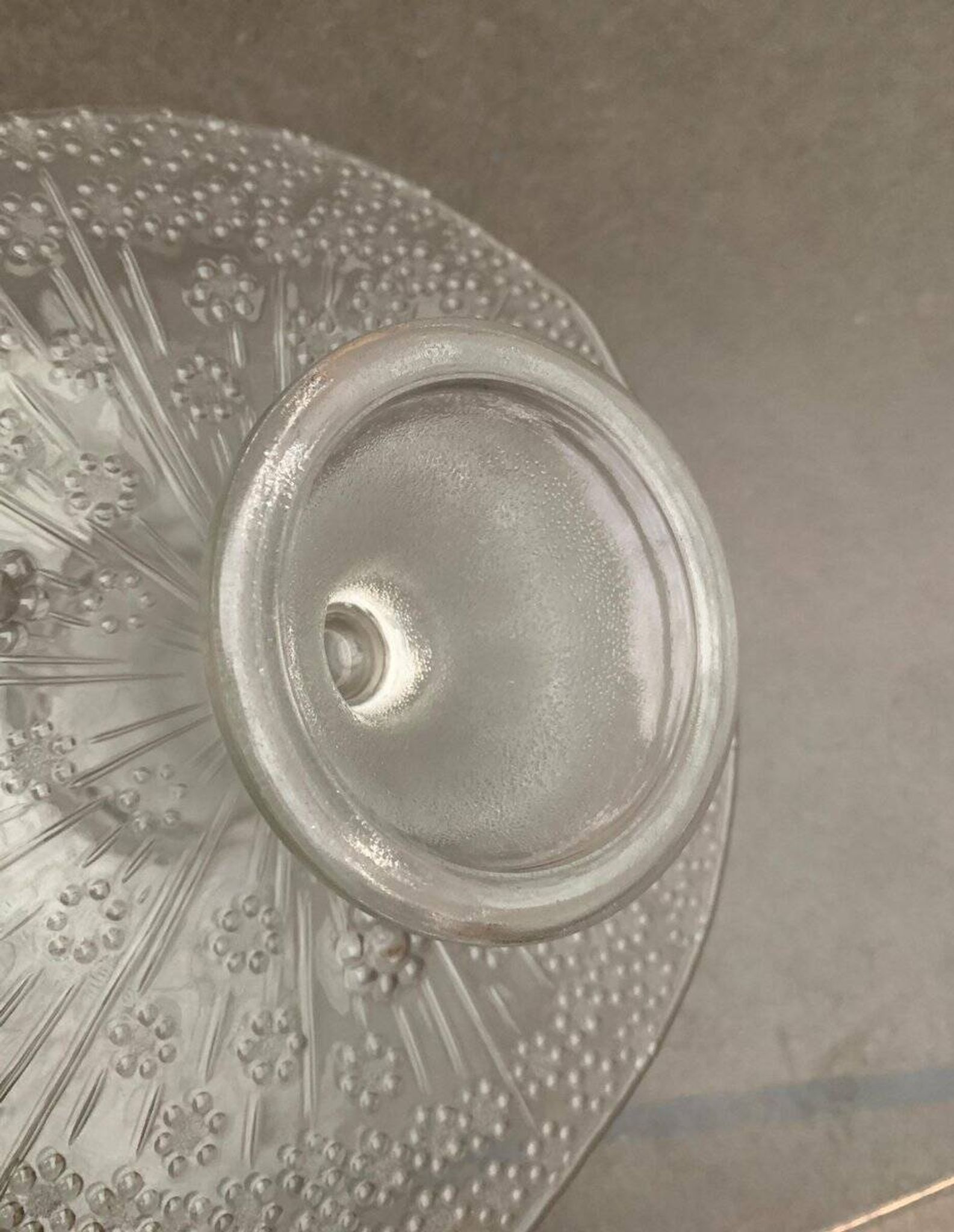 Plateau à gâteau en verre scandinave vintage