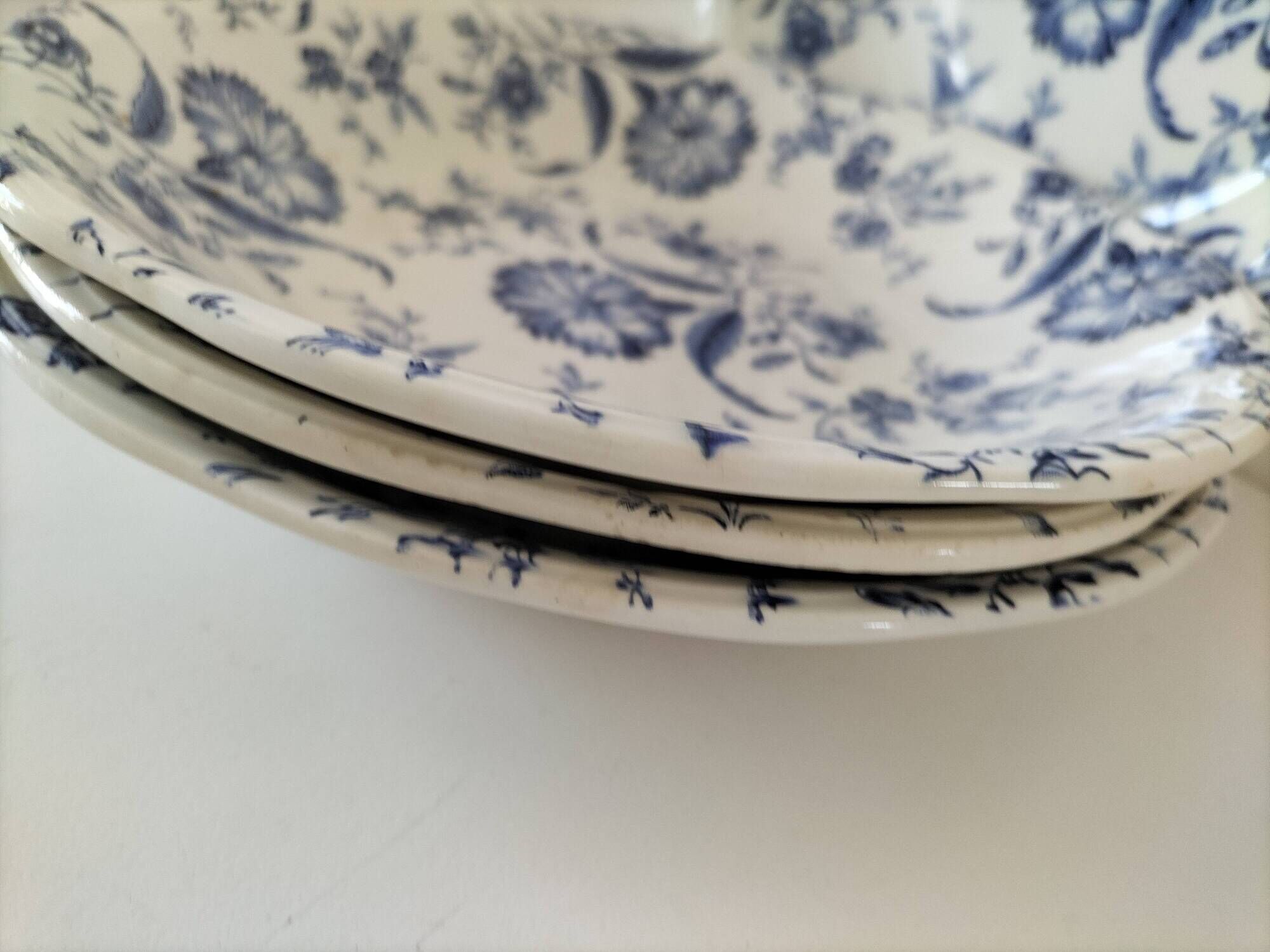 Set of 4 Gien and Enoch Wedgwood soup plates