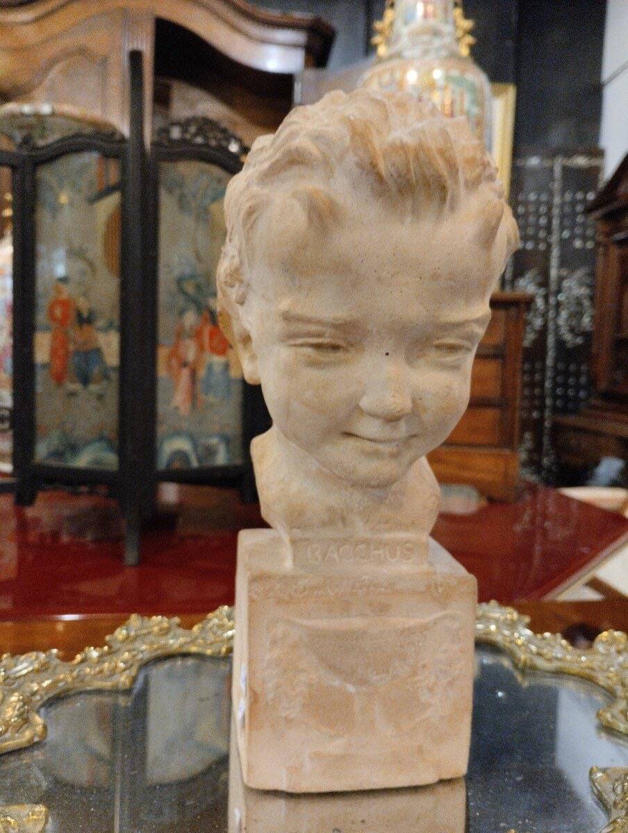 Bust - Bacchus - Terracotta - André Cavacos - c. 1930.