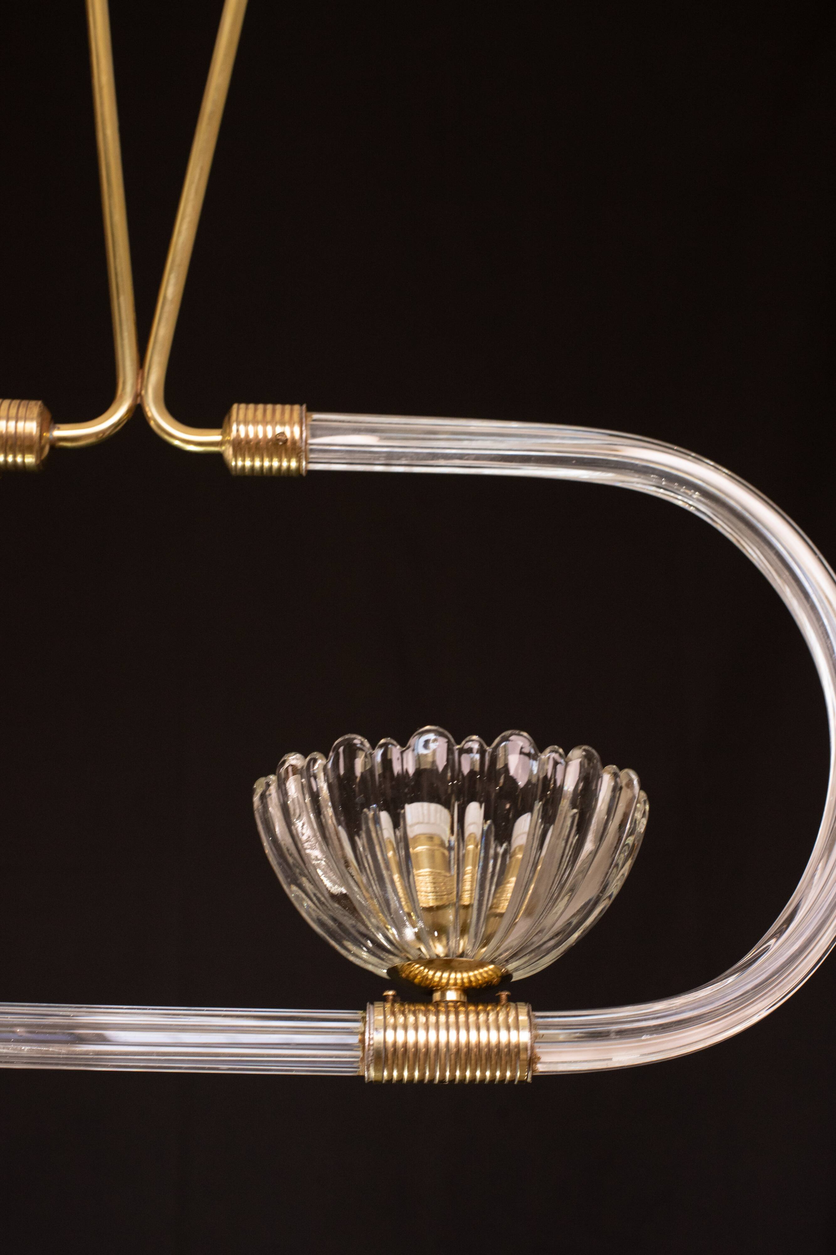 Extraordinary two-cup Art Deco candlestick by Barovier and Toso, 1940s