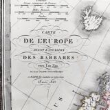 Old map of Europe around the year 350 - 1842