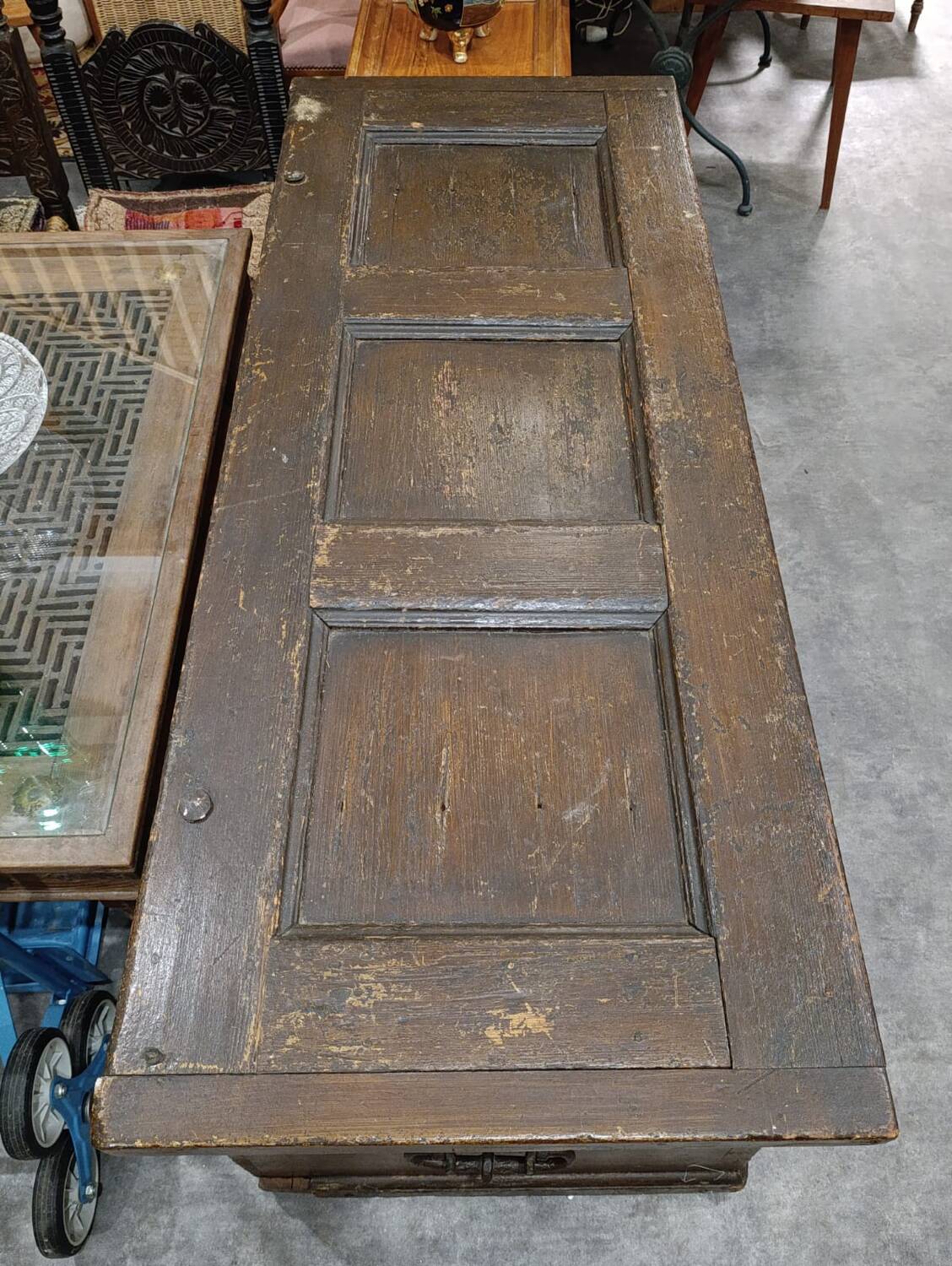 17th-century carved oak antique chest