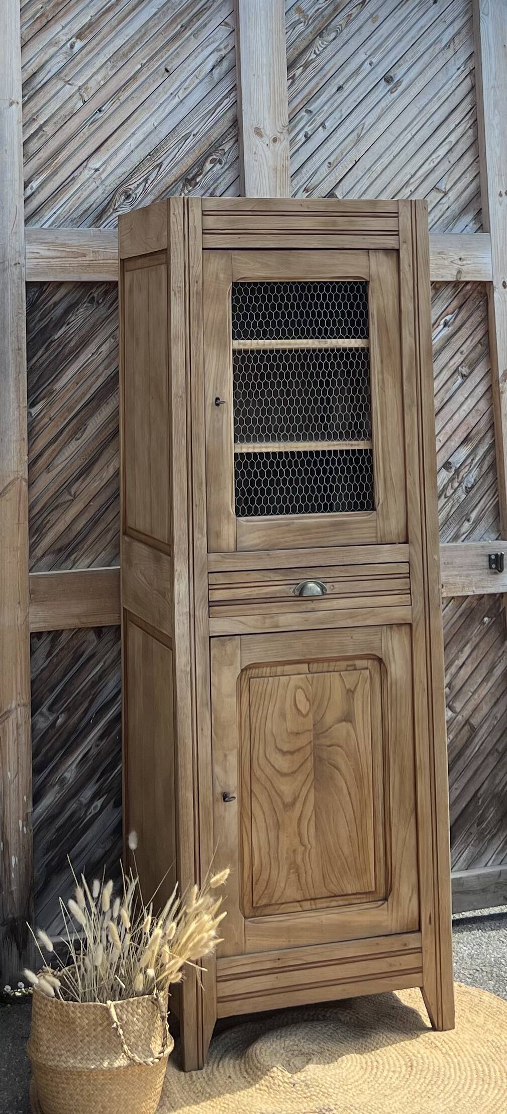 Antique solid oak bonnetière: dresser, bookcase..