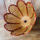 Vintage rattan flower pendant light.