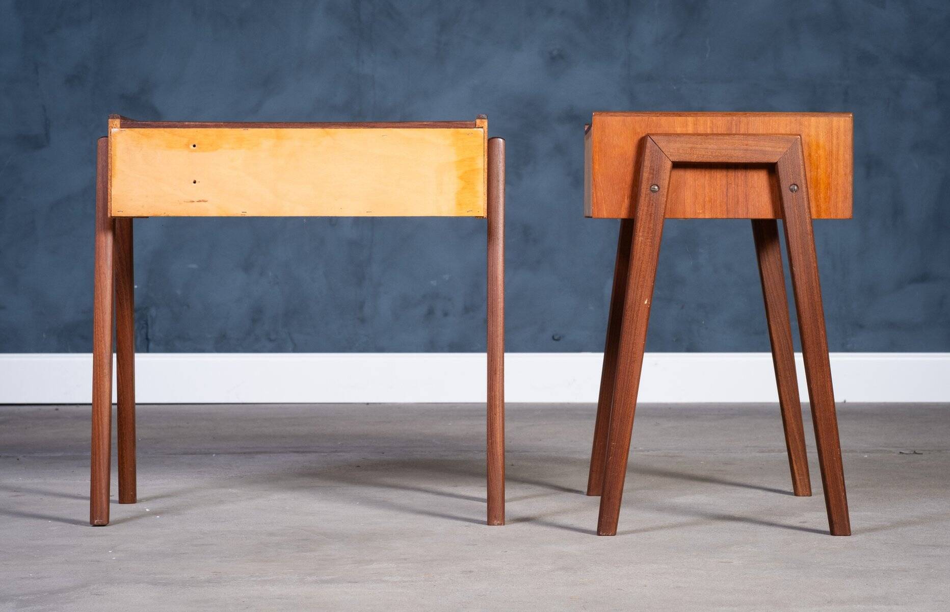 Teak Bedside Tables with Cork Top by Ølholm Møbelfabrik, 1960s, Set of 2