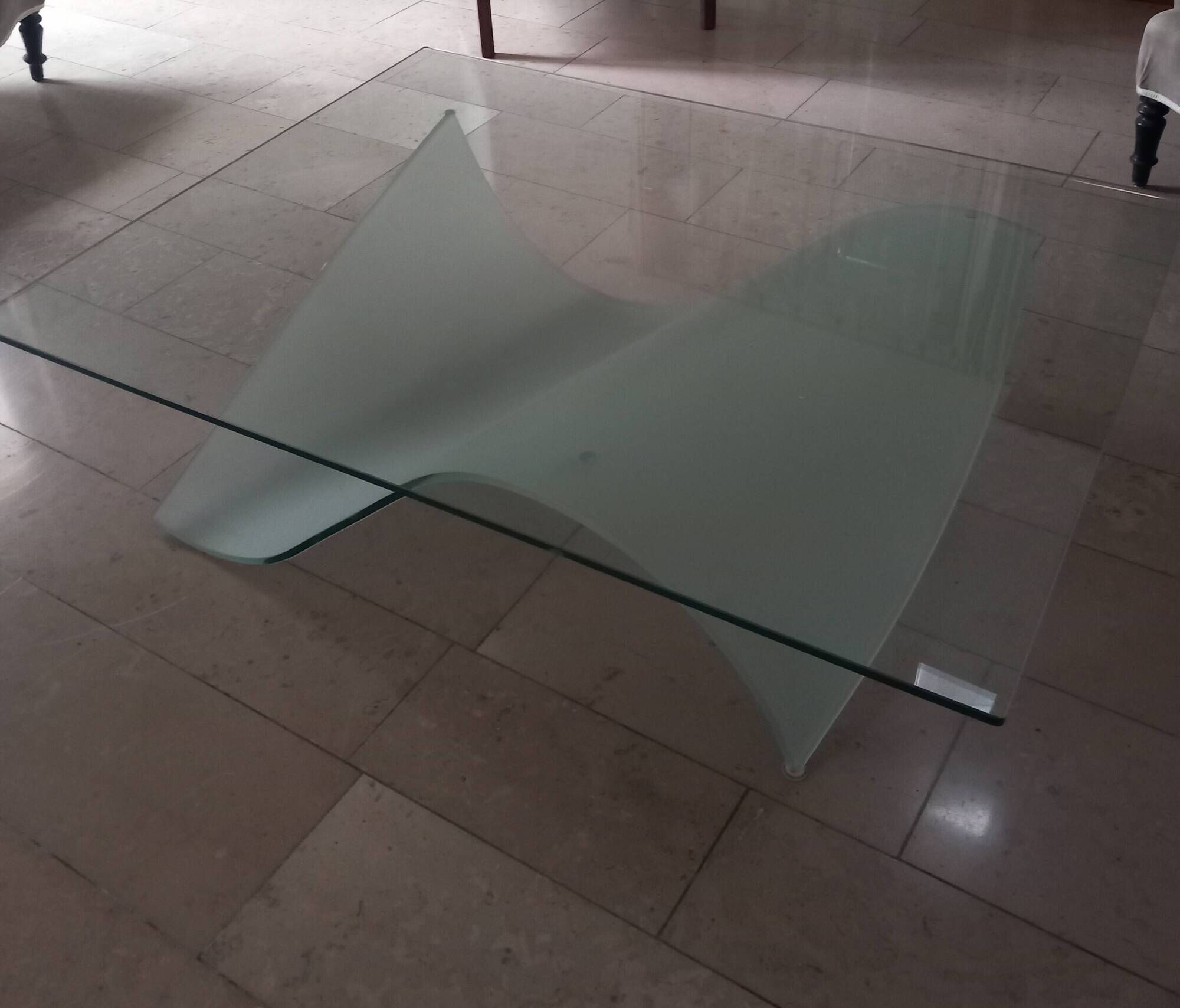 Coffee table glass Roche Bobois designer Maurice Barilone
