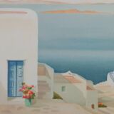Janick lederle: on the greek island, original signed lithograph
