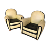 Pair of club armchairs yellow and black