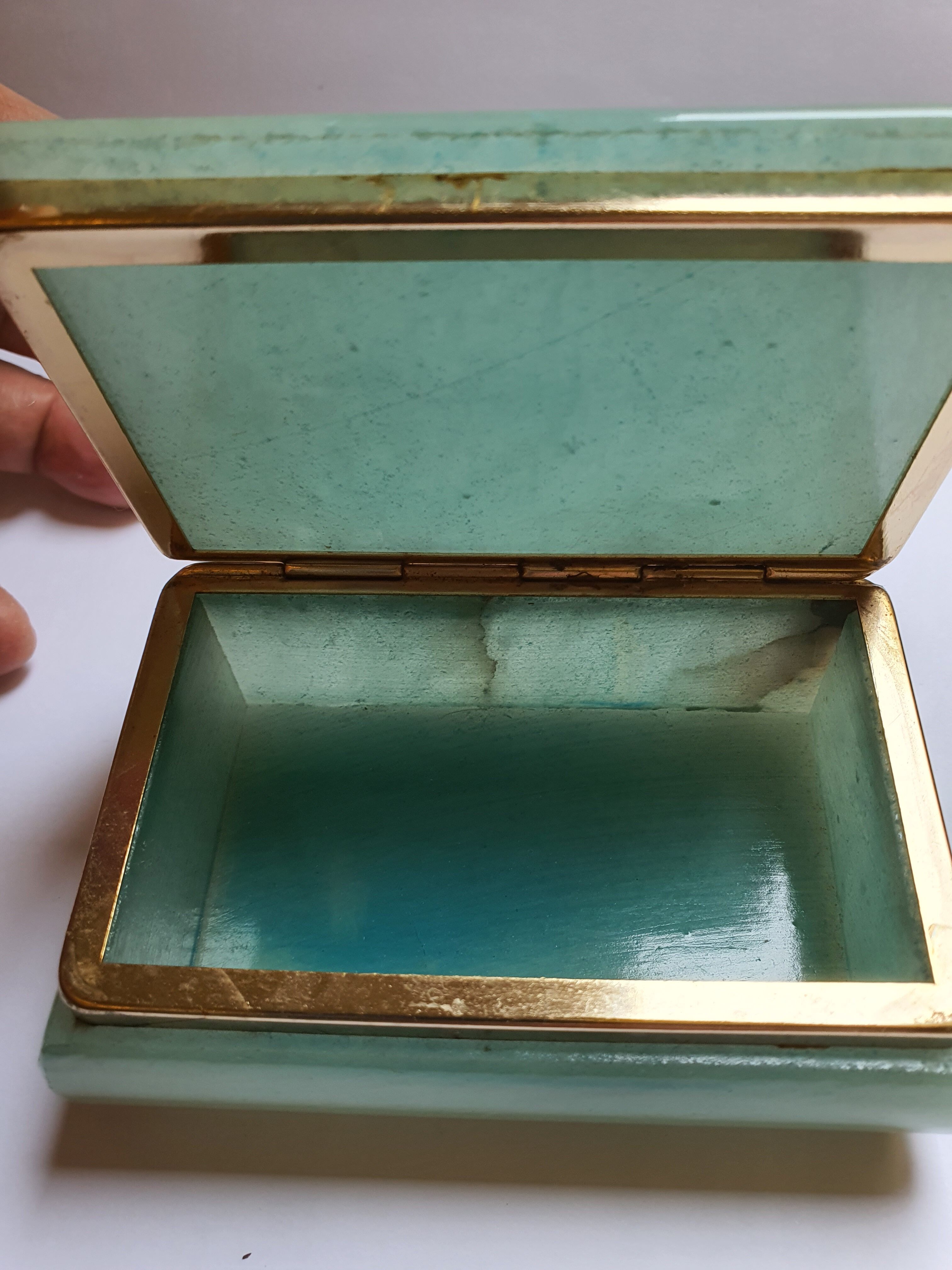 Vintage onyx marble jewelry box