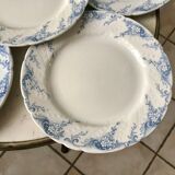 set of 6 flat plates in Iron Earth K&G Lunéville model "Angèle" late 19th century