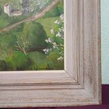 HST painting spring landscape signed vintage 70