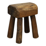 Vintage Stool Primitive Brutalist Folkart Style