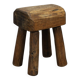 Vintage Stool Primitive Brutalist Folkart Style