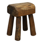 Vintage Stool Primitive Brutalist Folkart Style