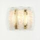 Pair of wall sconces in brass or ice glass by Doria, Germany, 1960s.