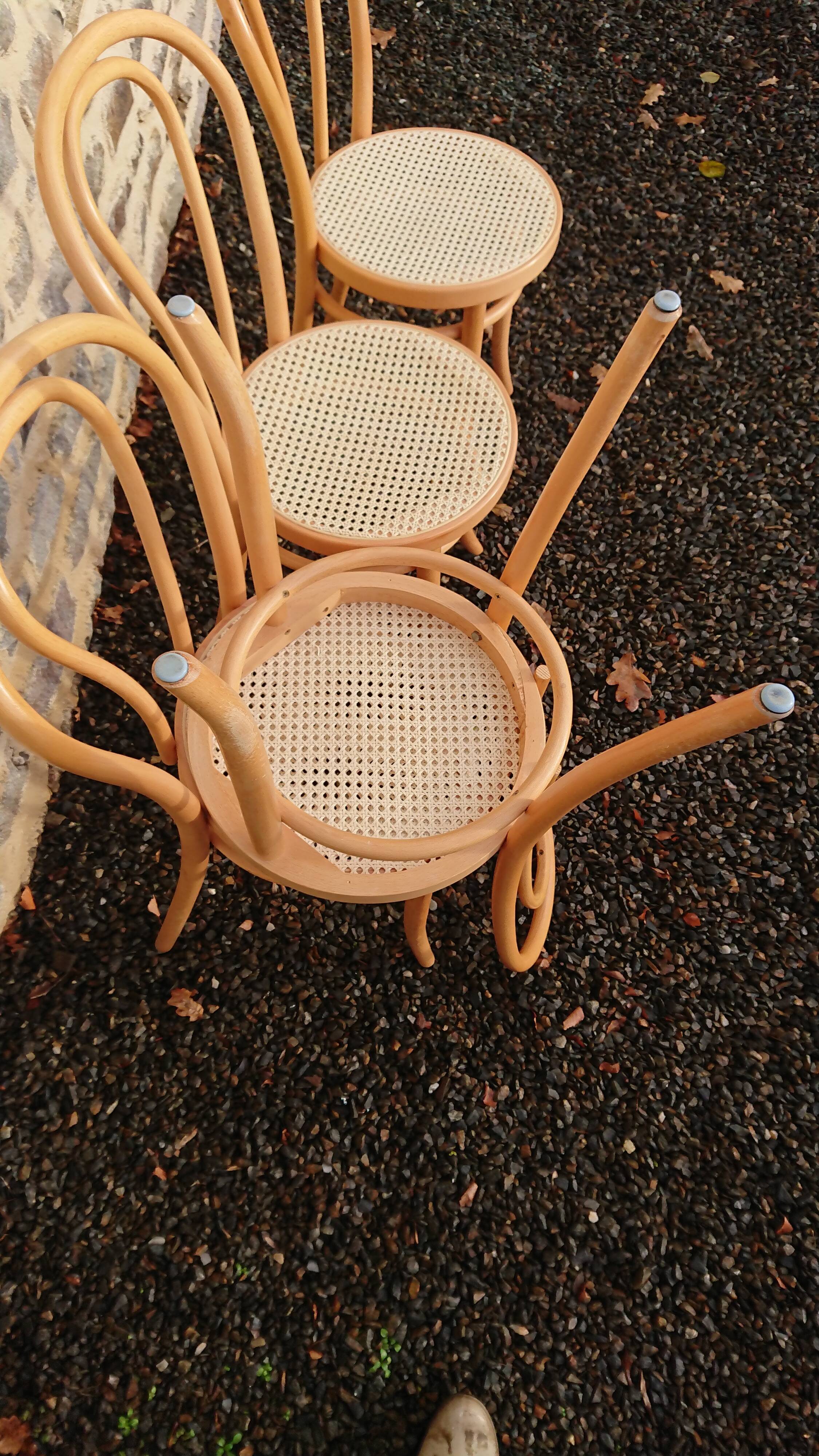 4 bistro chairs beech light