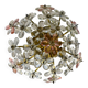 Plafonnier en verre de Murano à motif floral rose des années 1970
