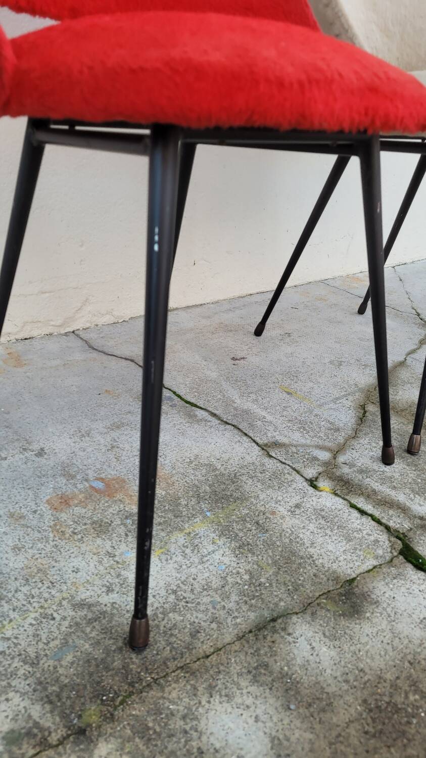 Pair of vintage "Moumoute" chairs -1950s