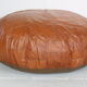 Pouf en cuir de couleur cognac 1960