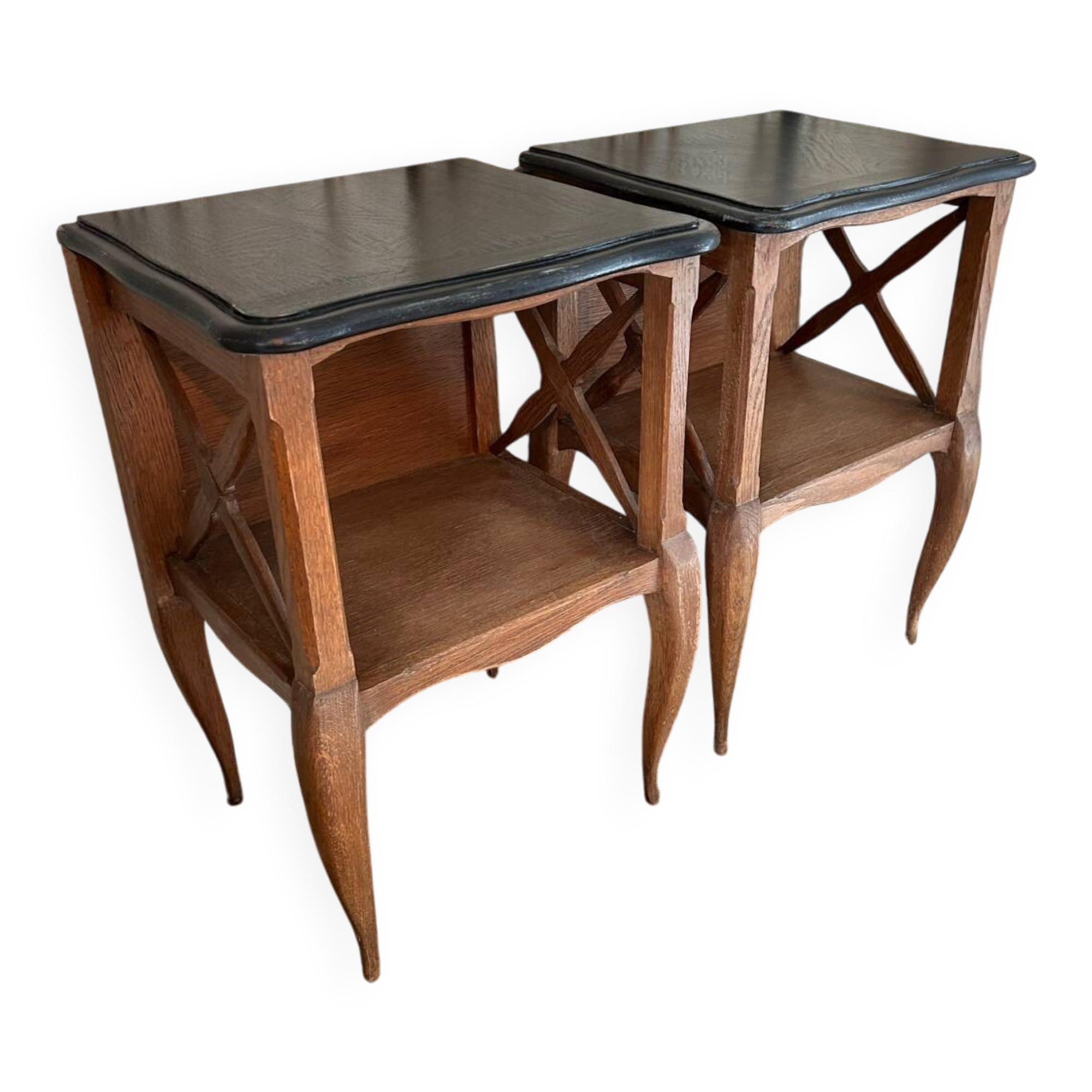 Pair of oak bedside tables