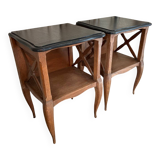 Pair of oak bedside tables