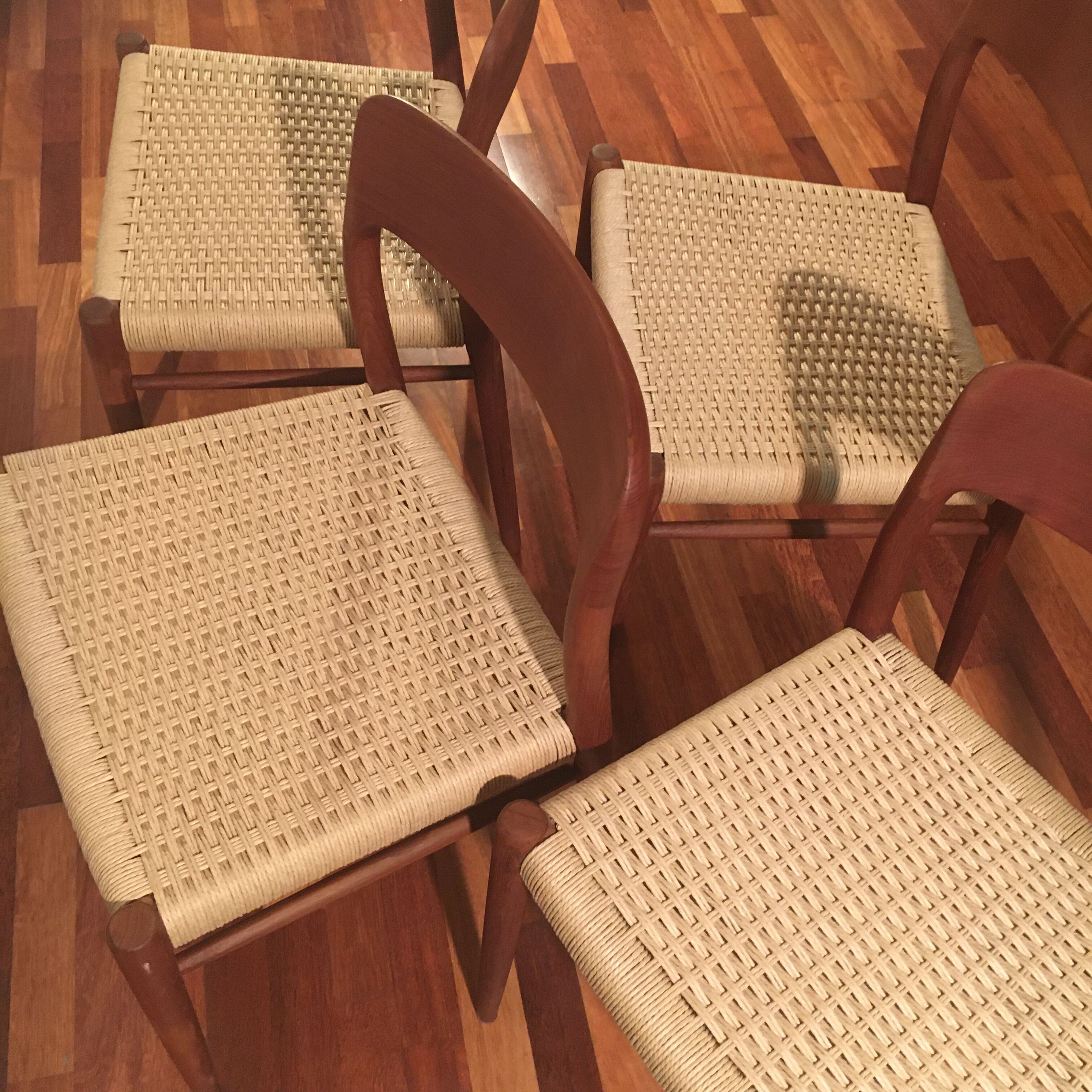 No.75 chairs & table by Niels Otto Muller for J.L. Mollers, 1950s