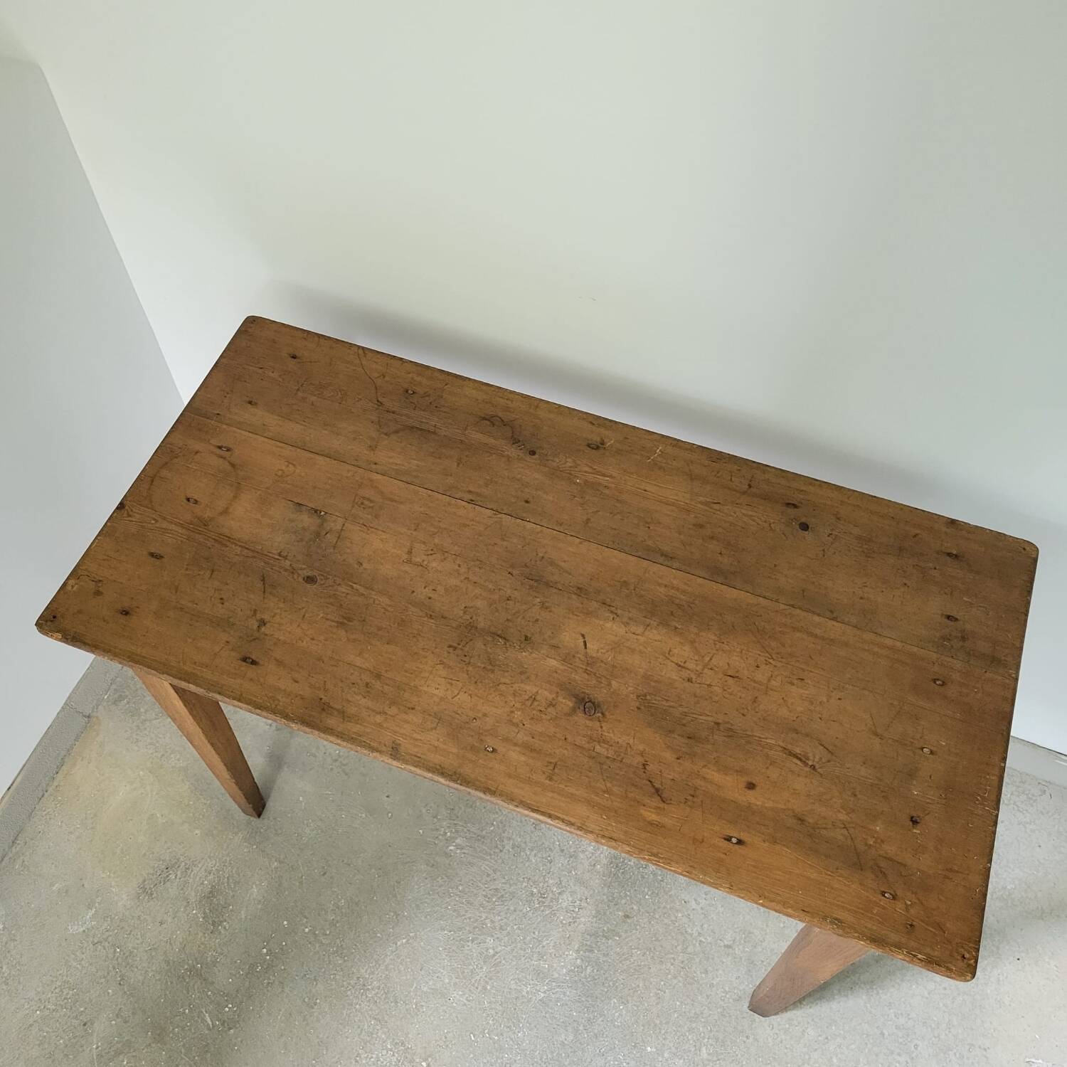 Parisian table in oak and pitch pine