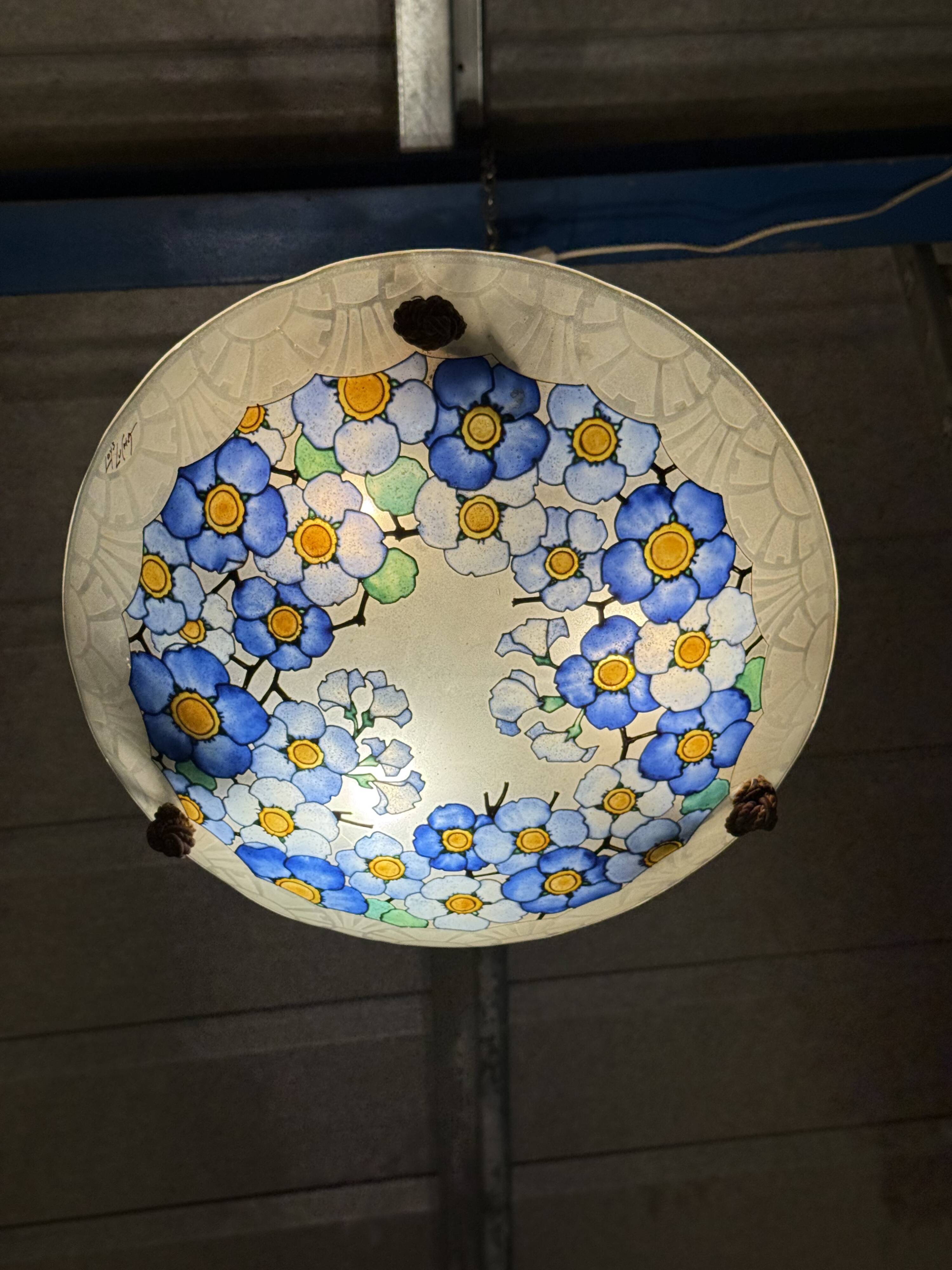 Art Deco suspension signed LOYS LUCHA