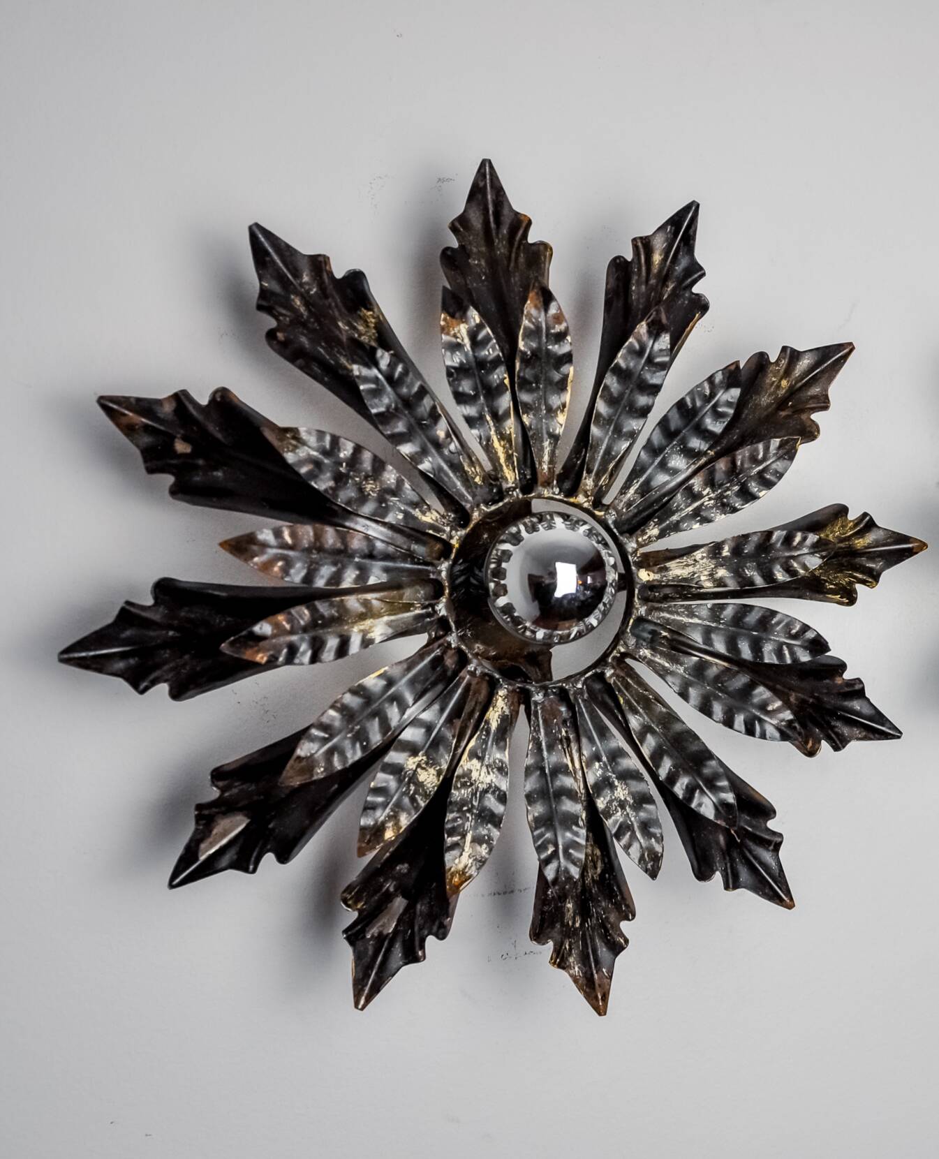 Sun and floral appliques by Ferro Arte, Spain, 1970