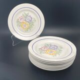 Ceramic dessert or cheese plates with floral pattern