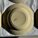 Set of 12 beige, pink, and blue deep plates from Digoin Sarreguemines, vintage.