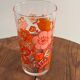 Superb vintage glass with orange floral print
