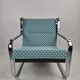 Set of 2 Italian chairs in chrome frame and completely reupholstered