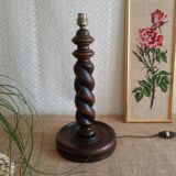 Turned wooden table lamp - vintage