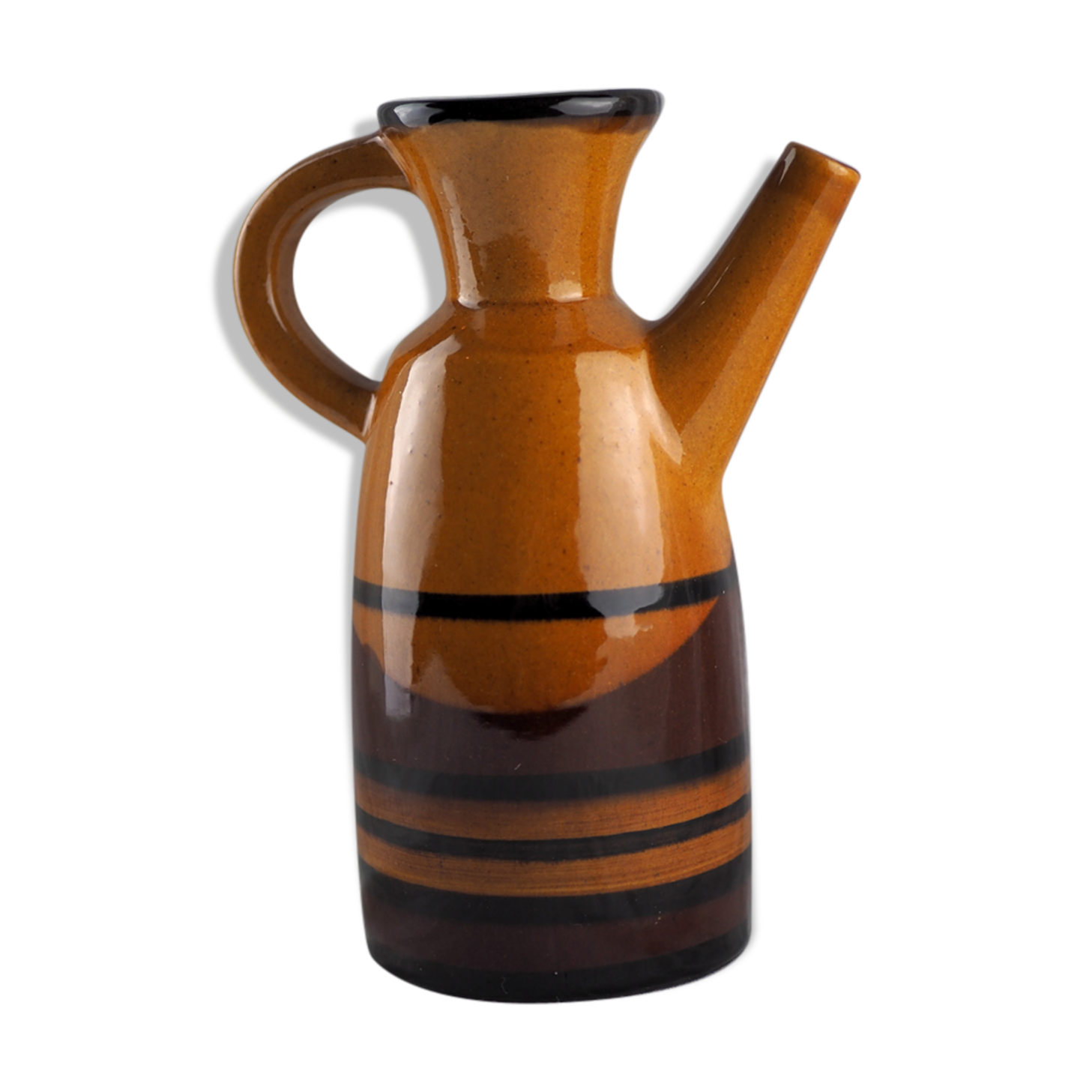 Water pitcher, vibe sixties black and ochre - anonymous - 50s / 60s